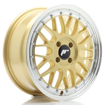 JR Wheels JR23 16×7 ET20 4×100 Gold w/ Machined Lip