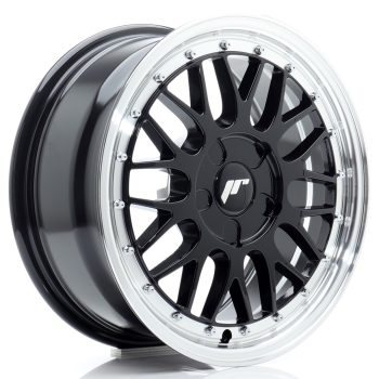 JR Wheels JR23 16×7 ET20-45 5H BLANK Gloss Black w/ Machined Lip