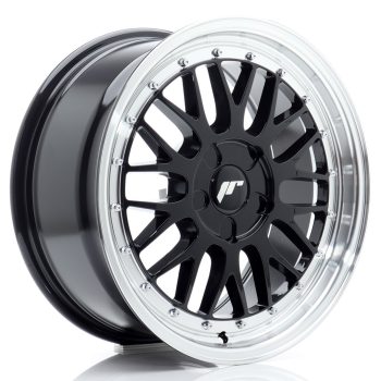 JR Wheels JR23 17×8 ET20-45 5H BLANK Gloss Black w/ Machined Lip