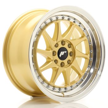 JR Wheels JR26 16×8 ET25 4×100/108 Gold w/ Machined Lip