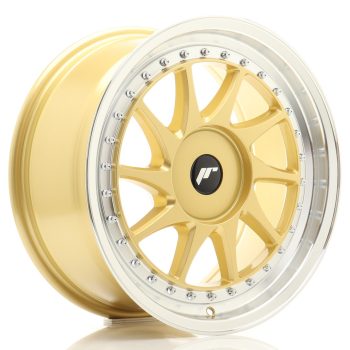 JR Wheels JR26 17×8 ET20-35 BLANK Gold w/ Machined Lip