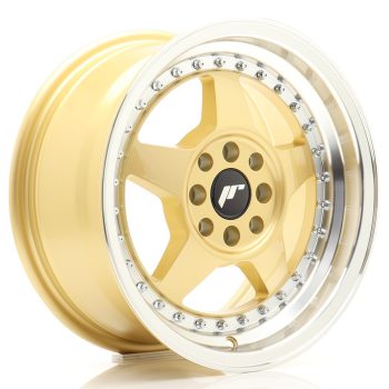 JR Wheels JR6 15×7 ET25 4×100/108 Gold w/ Machined Lip