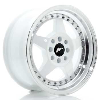 JR Wheels JR6 15×7 ET25 4×100/108 White w/ Machined Lip