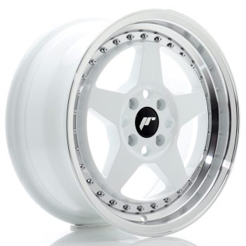 JR Wheels JR6 16×7 ET35 4×100 White w/ Machined Lip