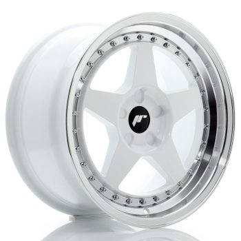 JR Wheels JR6 17×9 ET20-35 5H BLANK White w/ Machined Lip