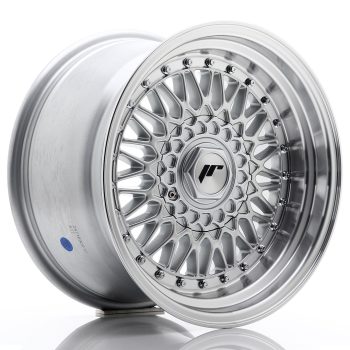 JR Wheels JR9 16×9 ET20 BLANK Silver w/ Machined Lip+Silver Rivets