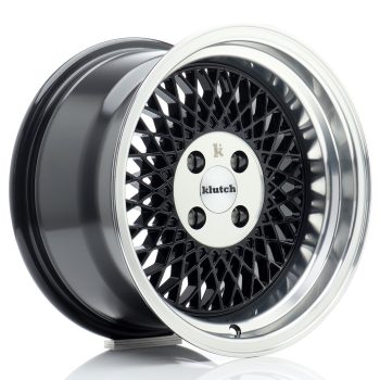 Klutch SL1 16×8 ET15 4×100 Gloss Black w/ Machined Lip